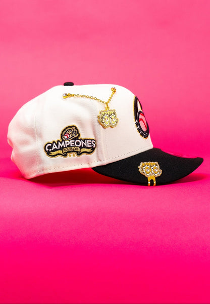 NEW ERA EXCLUSIVE 9FIFTY CHROME/BLACK CHARROS DE JALISCO SNAPBACK W/ CAMPEONES SIDE PATCH