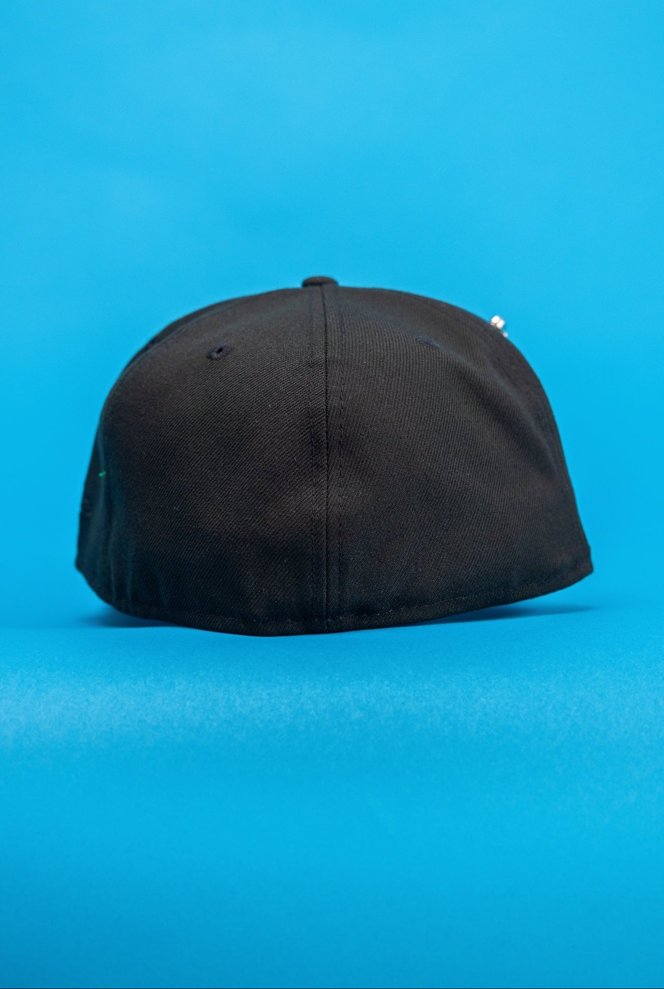 NEW ERA EXCLUSIVE 59FIFTY BLACK MIAMI DOLPHINS SCRIPT W/ NFL LOGO SIDE PATCH