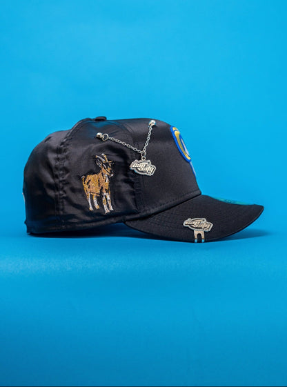 NEW ERA EXCLUSIVE 59FIFTY SATIN LOS ANGELES RAMS W/ GOAT SIDE PATCH