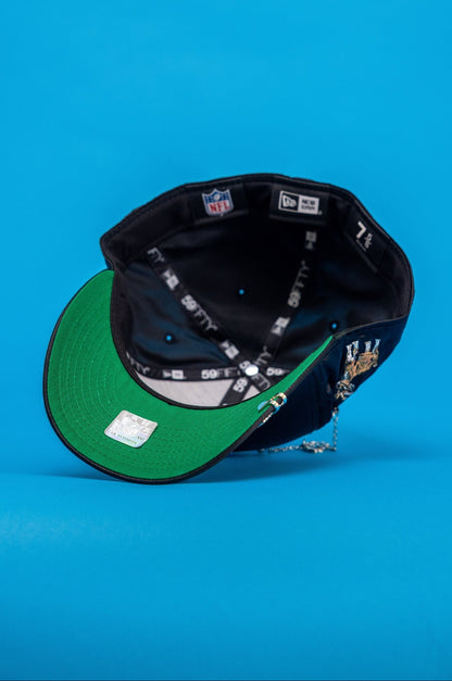 NEW ERA EXCLUSIVE 59FIFTY SATIN LOS ANGELES RAMS W/ GOAT SIDE PATCH