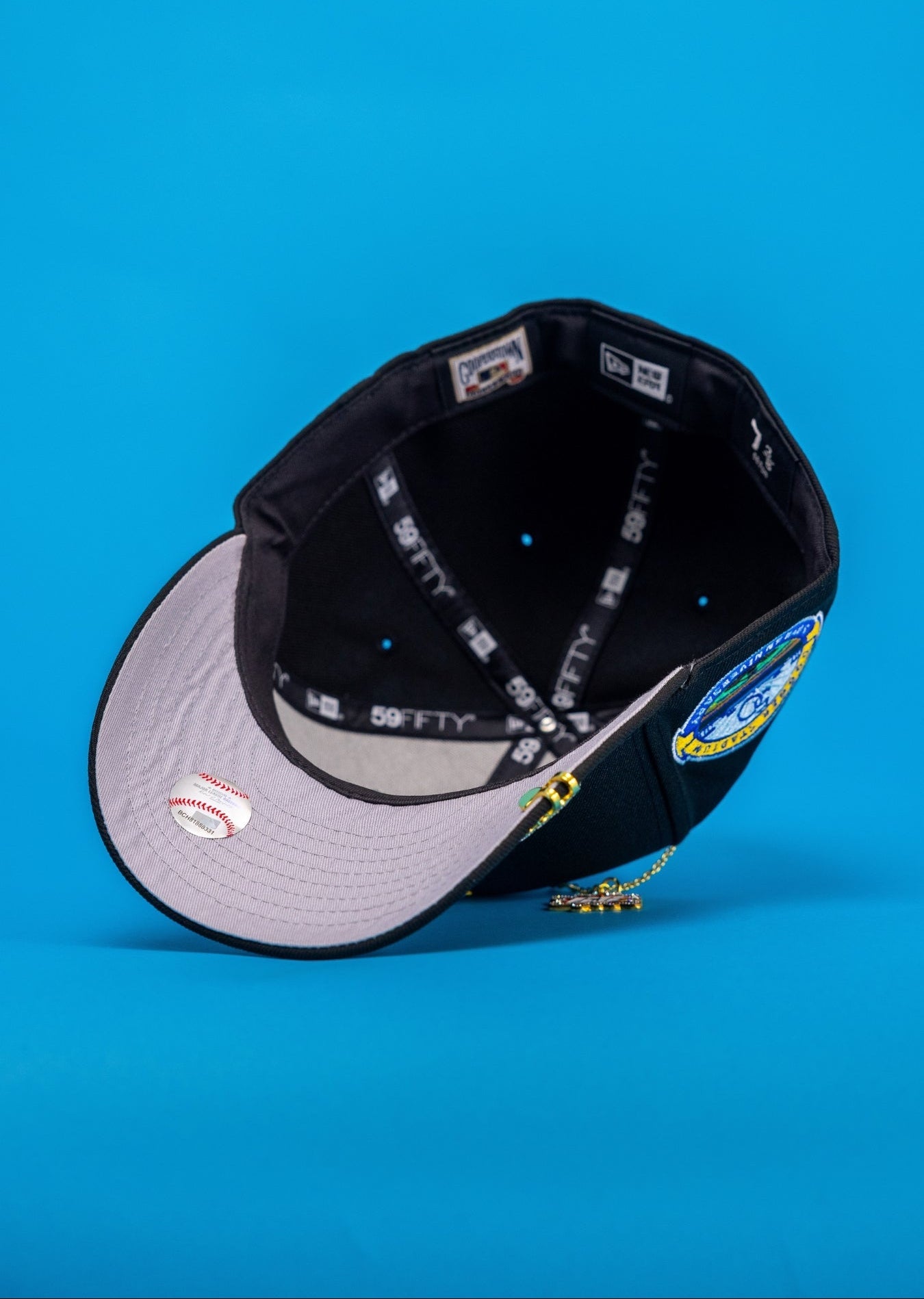 NEW ERA EXCLUSIVE 59FIFTY BLACK LOS ANGELES DODGERS W/ 50TH ANNIVERSARY SIDE PATCH