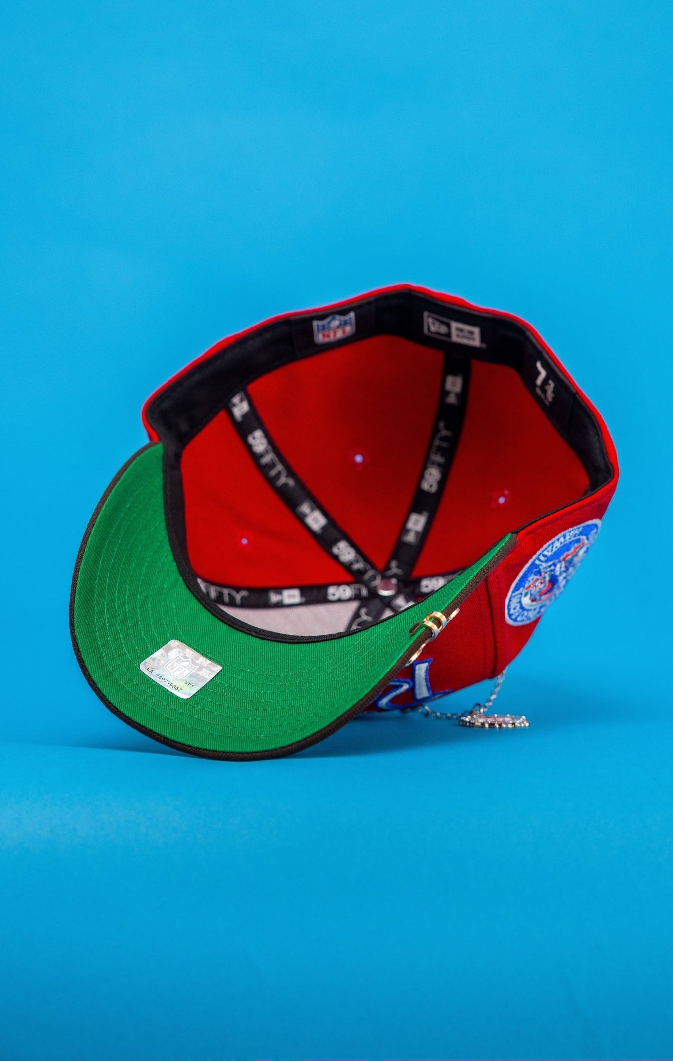 NEW ERA EXCLUSIVE 59FIFTY RED/BROWN LAS VEGAS RAIDERS W/ AFC-NFC PRO BOWL SIDE PATCH