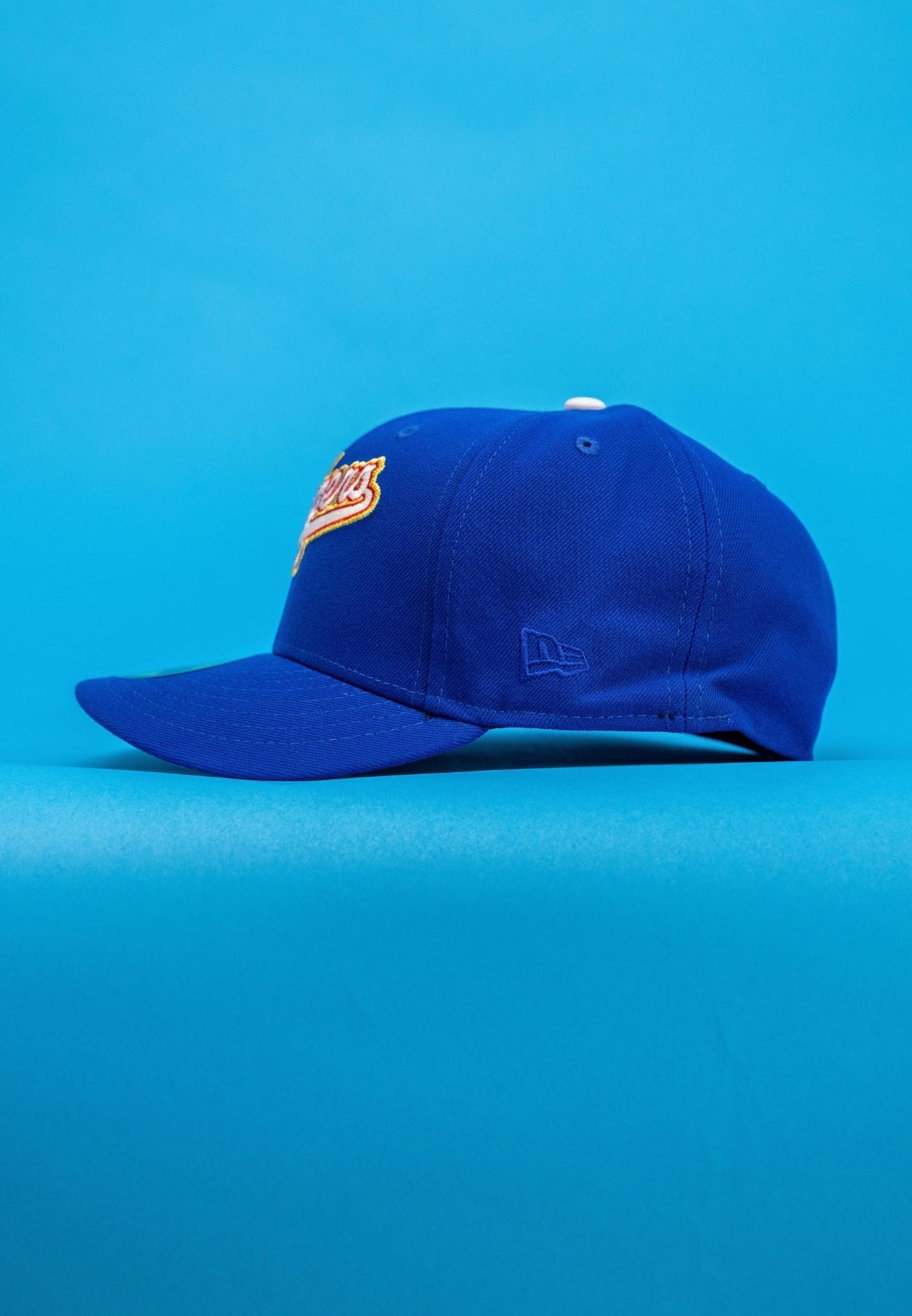 NEW ERA EXCLUSIVE 59FIFTY BLUE LOS ANGELES DODGERS SCRIPT W/ 40TH ANNIVERSARY SIDE PATCH