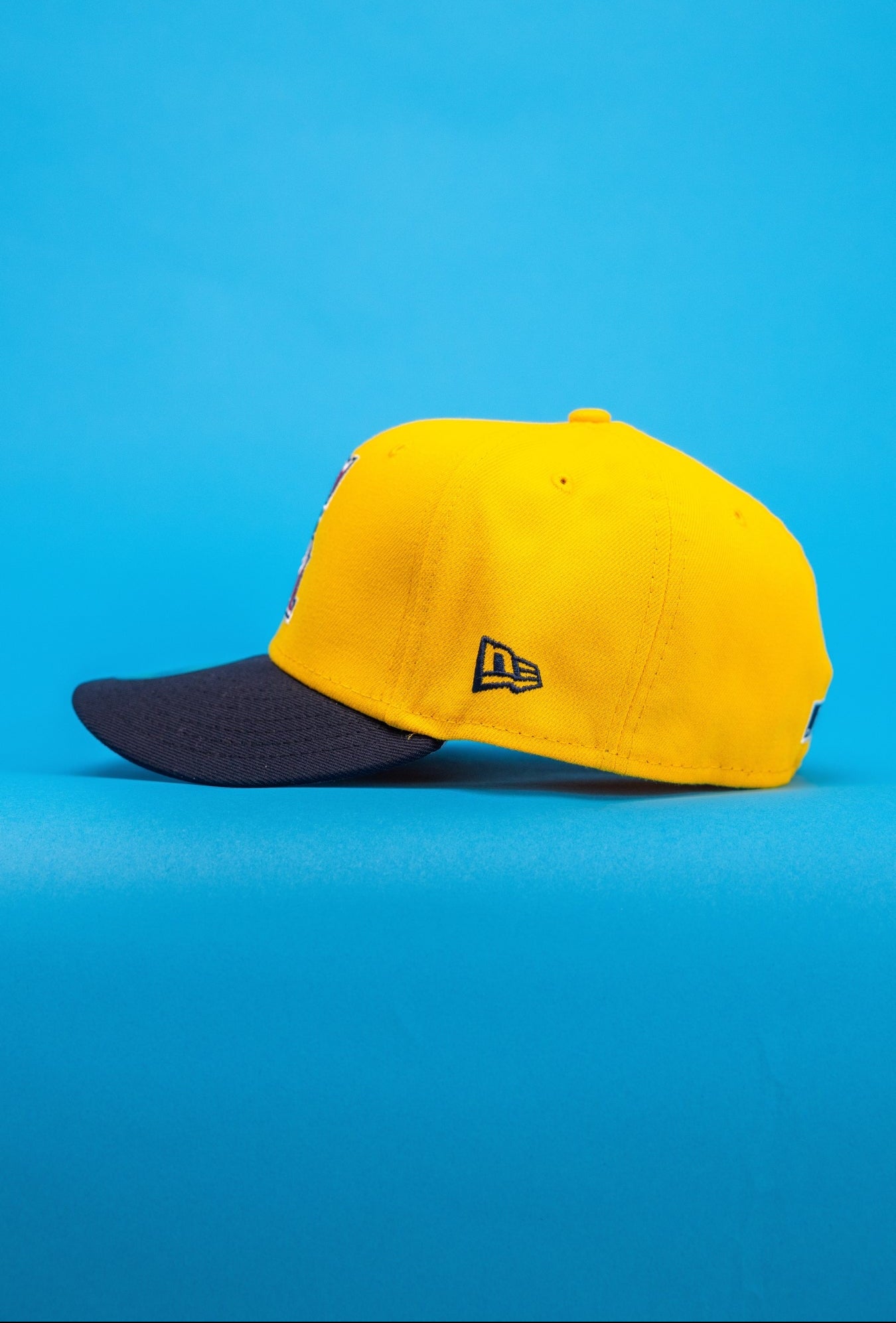 NEW ERA EXCLUSIVE 59FIFTY YELLOW/NAVY ANAHEIM ANGELS W/ 35TH ANNIVERSARY SIDE PATCH