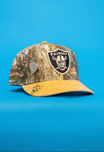 NEW ERA EXCLUSIVE 59FIFTY REALTREE LAS VEGAS RAIDERS W/ SUPER BOWL SIDE PATCH