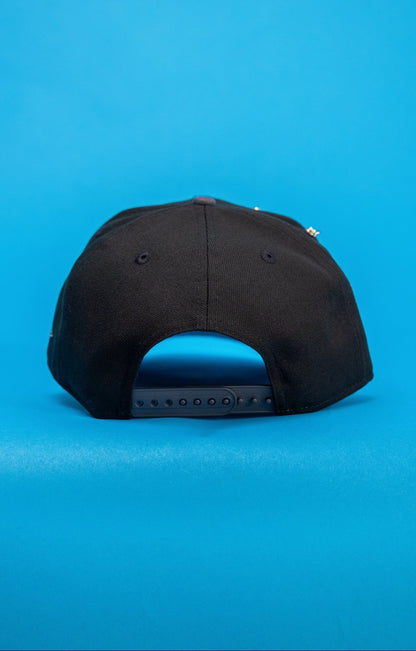 NEW ERA EXCLUSIVE 9FIFTY BLACK/GREY MIAMI MARLINS SNAPBACK W/ 25TH ANNIVERSARY SIDE PATCH