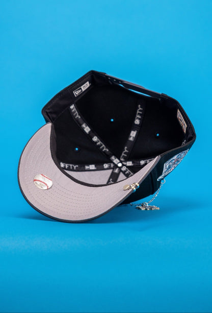NEW ERA EXCLUSIVE 9FIFTY BLACK/GREY MIAMI MARLINS SNAPBACK W/ 25TH ANNIVERSARY SIDE PATCH