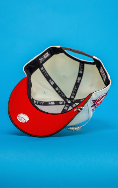 NEW ERA EXCLUSIVE 9FIFTY CHROME/BROWN ATLANTA BRAVES SNAPBACK W/ 30TH ANNIVERSARY SIDE PATCH