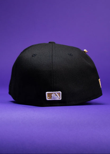 NEW ERA EXCLUSIVE 59FIFTY BLACK LOS ANGELES DODGERS W/ "HOLLYWOOD BLVD" SIDE PATCH