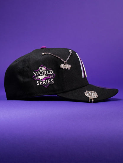 NEW ERA EXCLUSIVE 59FIFTY BLACK HOUSTON ASTROS W/ 2012 WORLD SERIES SIDE PATCH
