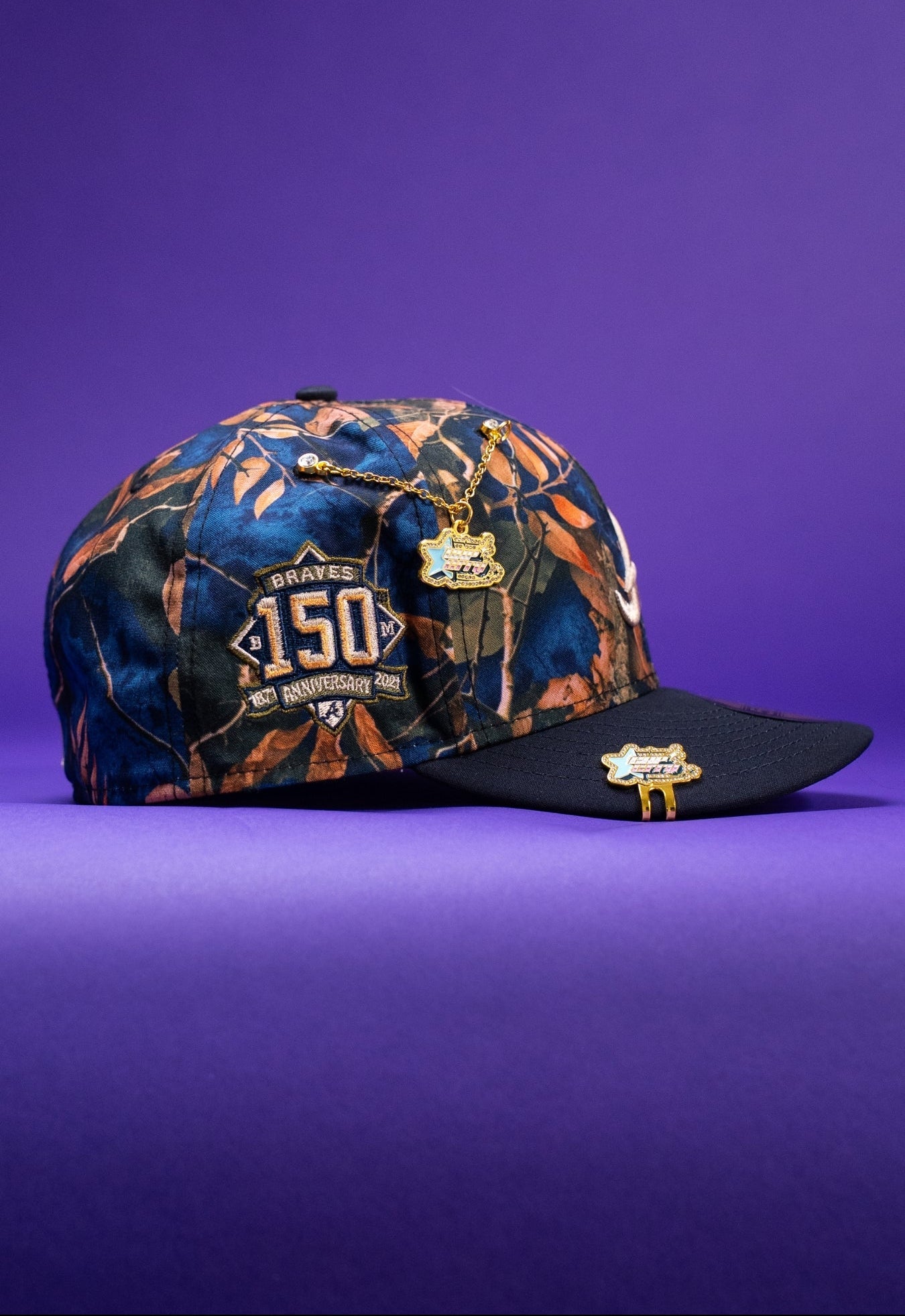 NEW ERA EXCLUSIVE 59FIFTY CAMOUFLAGE ATLANTA BRAVES W/ 150TH ANNIVERSARY SIDE PATCH