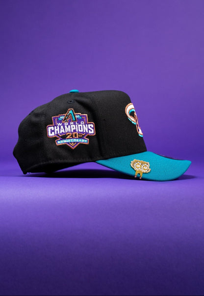 NEW ERA 9FIFTY A-FRAME BLACK/TURQUOISE ARIZONA DIAMONDBACKS W/ WORLD CHAMPIONS SIDE PATCH