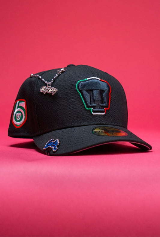 NEW ERA EXCLUSIVE 59FIFTY BLACK "PUMAS UNAM" W/ SIDE PATCH