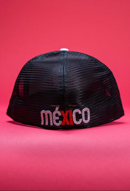 NEW ERA EXCLUSIVE 59FIFTY BLACK/RED 2025 WBC MEXICO MESHBACK W/ EL GALLO SIDE PATCH