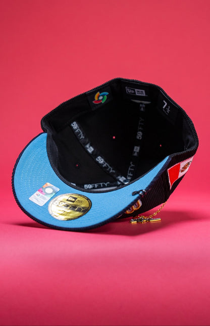 NEW ERA EXCLUSIVE 59FIFTY CORDUROY 2025 WBC MEXICO SCRIPT W/ MEXICO FLAG SIDE PATCH