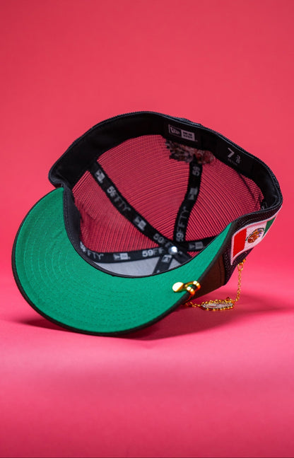 NEW ERA EXCLUSIVE 59FIFTY BROWN 2025 WBC MEXICO SCRIPIT MESHBACK W/ MEXICO FLAG SIDE PATCH