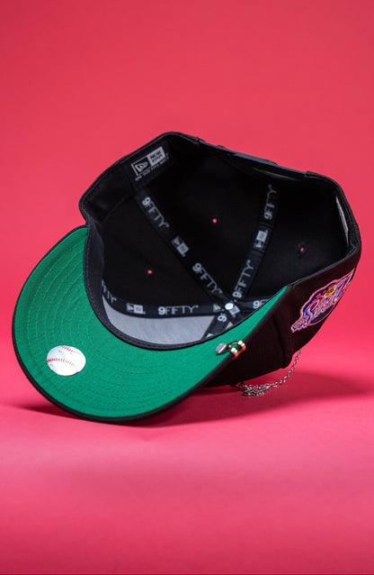 NEW ERA EXCLUSIVE 9FIFTY BLACK SAN DIEGO PADRES SNAPBACK W/ WORLD SERIES SIDE PATCH
