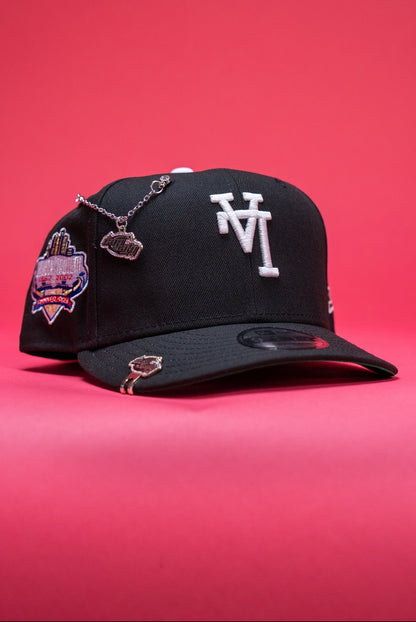 NEW ERA EXCLUSIVE 9FIFTY BLACK UPSIDE DOWN LOS ANGELES DODGERS SNAPBACK W/ 40TH ANNIVERSARY SIDE PATCH