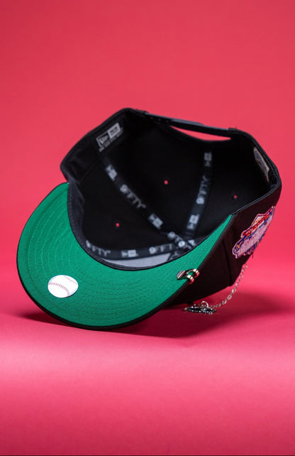 NEW ERA EXCLUSIVE 9FIFTY BLACK UPSIDE DOWN LOS ANGELES DODGERS SNAPBACK W/ 40TH ANNIVERSARY SIDE PATCH