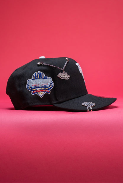 NEW ERA EXCLUSIVE 9FIFTY BLACK UPSIDE DOWN LOS ANGELES DODGERS SNAPBACK W/ 40TH ANNIVERSARY SIDE PATCH