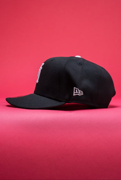 NEW ERA EXCLUSIVE 9FIFTY BLACK UPSIDE DOWN LOS ANGELES DODGERS SNAPBACK W/ 40TH ANNIVERSARY SIDE PATCH