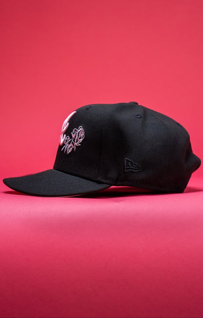 NEW ERA EXCLUSIVE 9FIFTY BLACK ATLANTA BRAVES SNAPBACK W/ ROSE + 2000 ALL STAR GAME SIDE PATCH