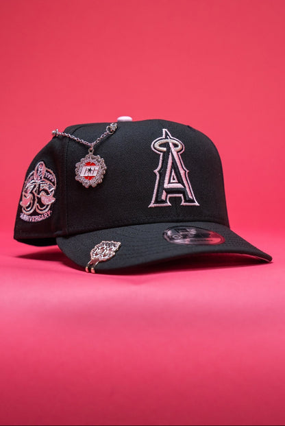 NEW ERA EXCLUSIVE 9FIFTY BLACK ANAHEIM ANGELS SNAPBACK W/ 35TH ANNIVERSARY SIDE PATCH