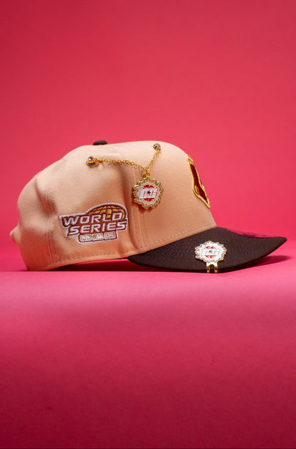 NEW ERA EXCLUSIVE 9FIFTY SOFT PEACH BOSTON RED SOX SNAPBACK W/ 2004 WORLD SERIES SIDE PATCH