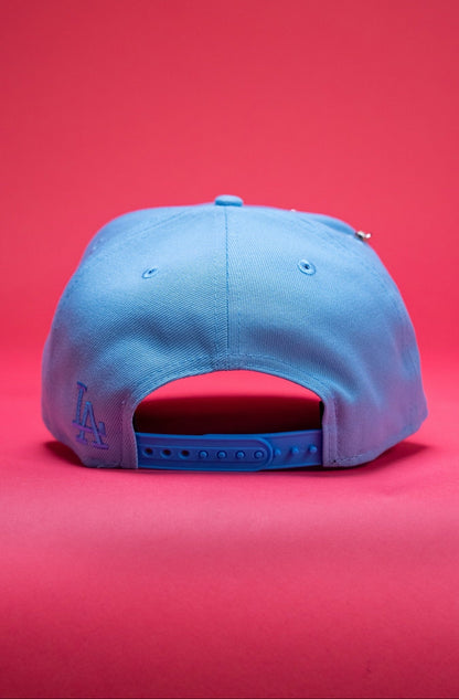 NEW ERA EXCLUSIVE 9FIFTY ICY BLUE LOS ANGELES DODGERS SNAPBACK W/ 2024 WORLD SERIES SIDE PATCH
