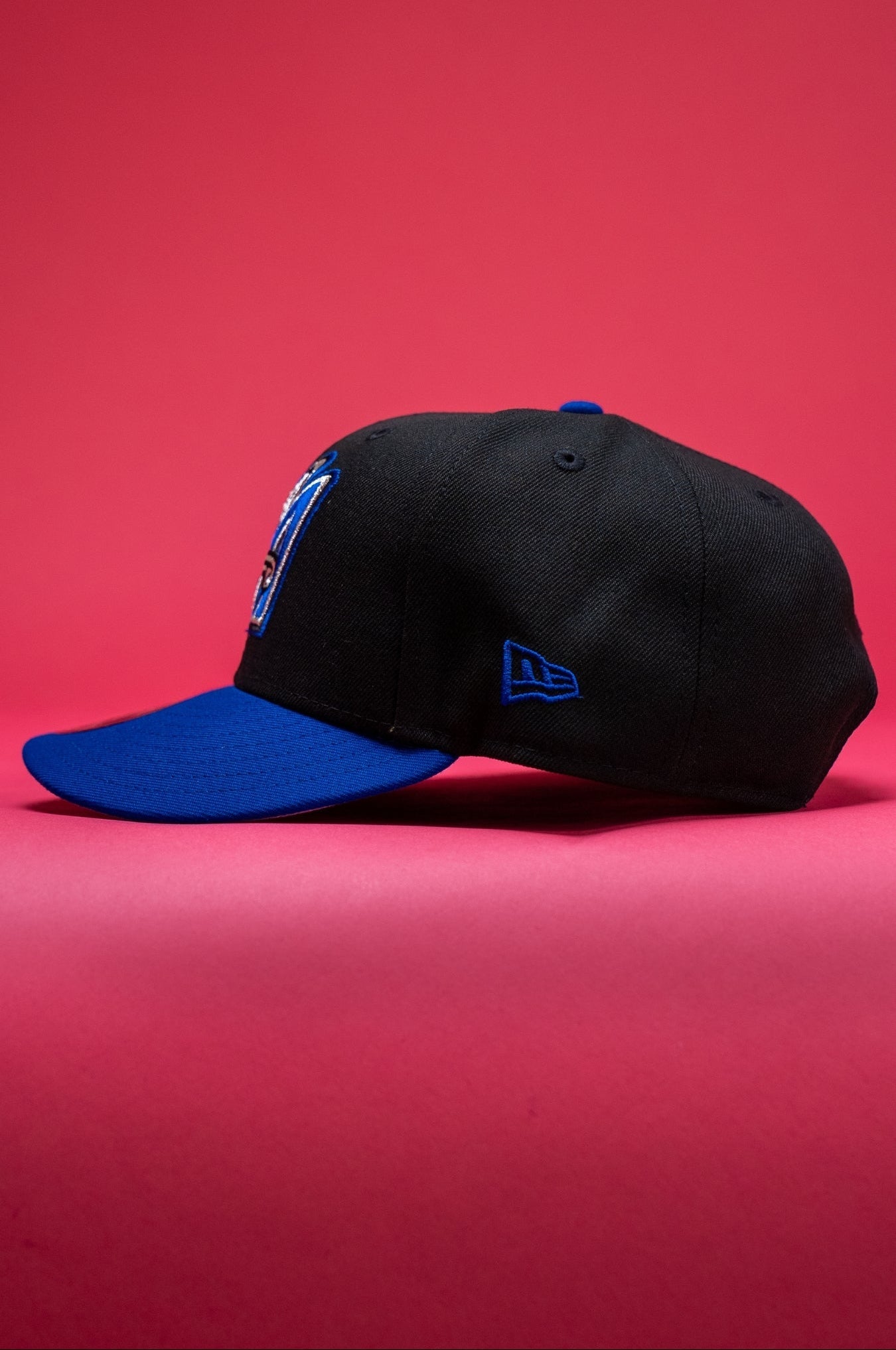 NEW ERA EXCLUSIVE 9FIFTY BLACK/BLUE ANAHEIM ANGELS SNAPBACK W/ 50TH ANNIVERSARY SIDE PATCH