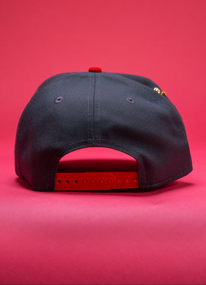 NEW ERA EXCLUSIVE 9FIFTY GREY/RED LOS ANGELES DODGERS SNAPBACK W/ ROSE + 50TH ANNIVERSARY SIDE PATCH