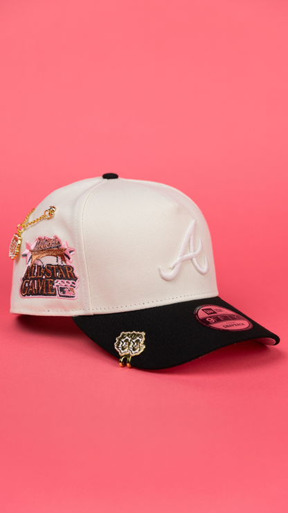 NEW ERA 9FIFTY A-FRAME CHROME/ BLACK ATLANTA BRAVES SNAPBACK W/ 2000 ALL STAR GAME SIDE PATCH