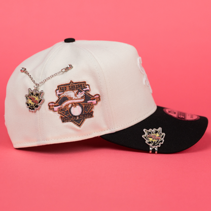 NEW ERA 9FIFTY A-FRAME CHROME/ BLACK CHICAGO WHITE SOX SNAPBACK W/ 100TH SEASON SIDE PATCH