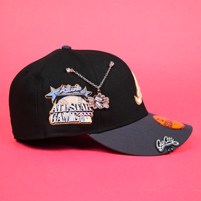 NEW ERA EXCLUSIVE 59FIFTY BLACK/ GREY ATLANTA BRAVES W/ 2000 ALL STAR GAME SIDE PATCH