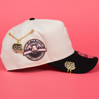 NEW ERA 9FIFTY A-FRAME CHROME/ BLACK PHILADELPHIA PHILLIES SNAPBACK W/ 20TH ANNIVERSARY SIDE PATCH
