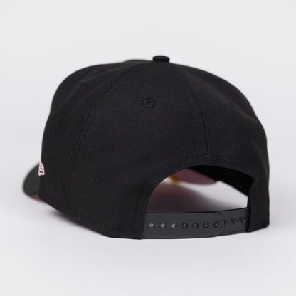 NEW ERA EXCLUSIVE 9FIFTY BLACK ATLANTA BRAVES SCRIPT SNAPBACK W/ 1999 WORLD SERIES SIDE PATCH