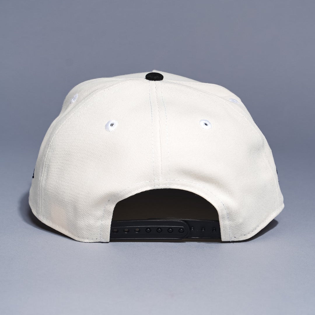 NEW ERA 9FIFTY A-FRAME CHROME/BLACK UPSIDE DOWN CINCINNATI REDS SNAPBACK W/ STADIUM SIDE PATCH