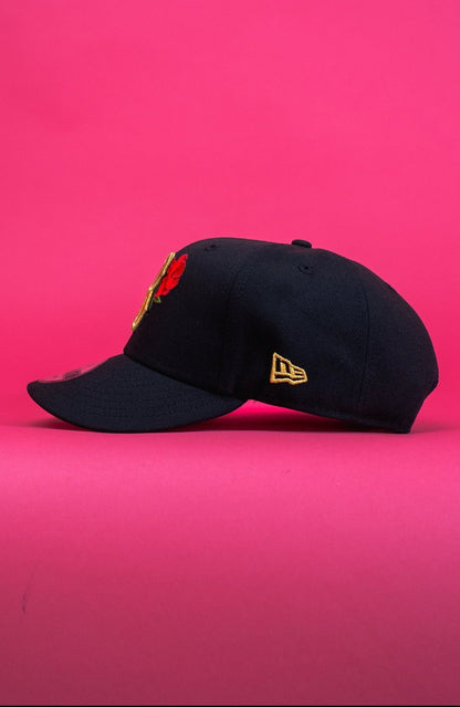NEW ERA EXCLUSIVE 9FIFTY BLACK BOSTON RED SOX SNAPBACK W/ ROSE + RED SOX SIDE PATCH