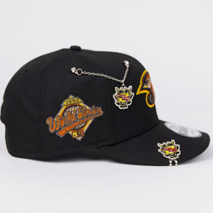 NEW ERA EXCLUSIVE 9FIFTY BLACK TORONTO BLUE JAYS SNAPBACK W/ WORLD SERIES SIDE PATCH