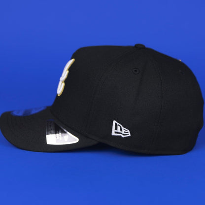 NEW ERA 9FIFTY A-FRAME BLACK ATLANTA BRAVES SNAPBACK W/ 40TH ANNIVERSARY SIDE PATCH