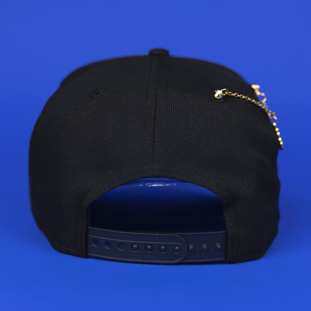 NEW ERA 9FIFTY A-FRAME BLACK ATLANTA BRAVES SNAPBACK W/ 40TH ANNIVERSARY SIDE PATCH