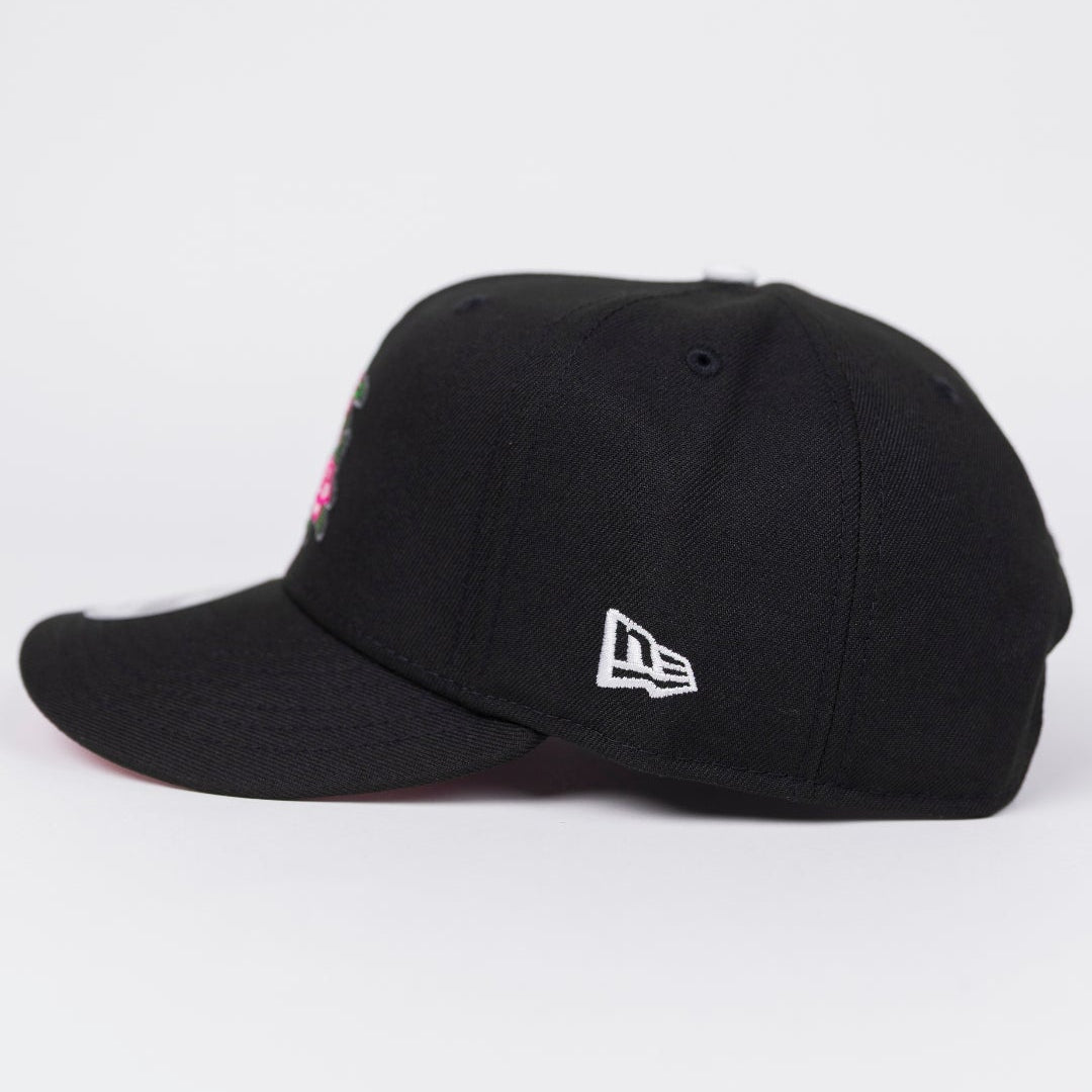 NEW ERA EXCLUSIVE 9FIFTY BLACK CHICAGO WHITE SOX SNAPBACK W/ ROSES + 75TH ANNIVERSARY SIDE PATCH