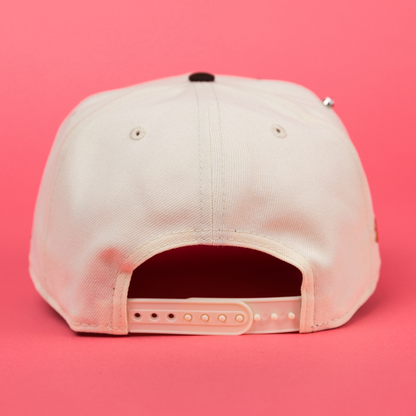 NEW ERA EXCLUSIVE 9FIFTY CHROME/ WALNUT LOS ANGELES DODGERS "JAPANESE SCRIPT" SNAPBACK W/ SIDE PATCH