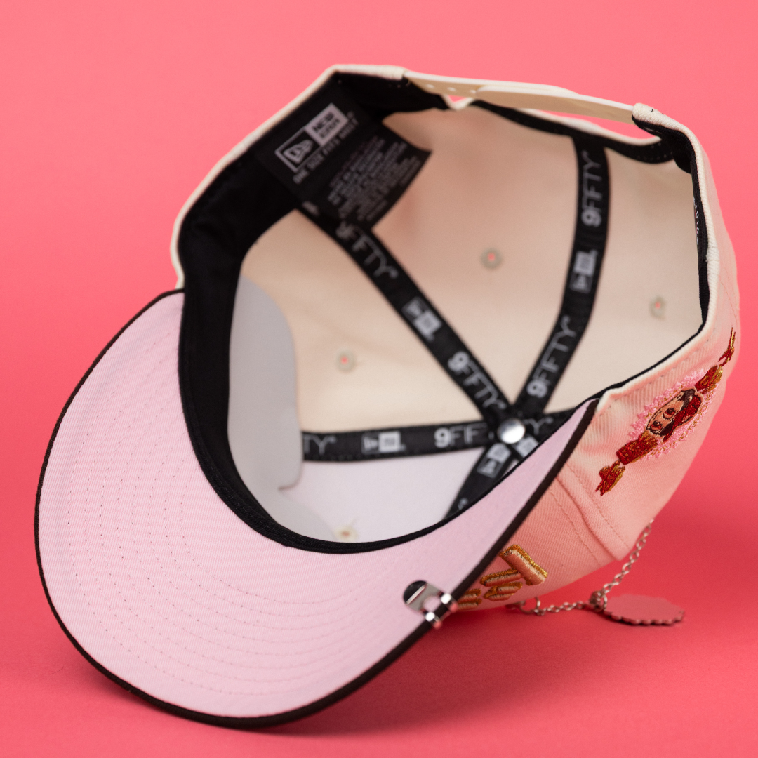 NEW ERA EXCLUSIVE 9FIFTY CHROME/ WALNUT LOS ANGELES DODGERS "JAPANESE SCRIPT" SNAPBACK W/ SIDE PATCH