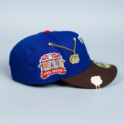 NEW ERA EXCLUSIVE 59FIFTY DARK BLUE/ BROWN TEXAS RANGERS W/ FINAL SEASON SIDE PATCH