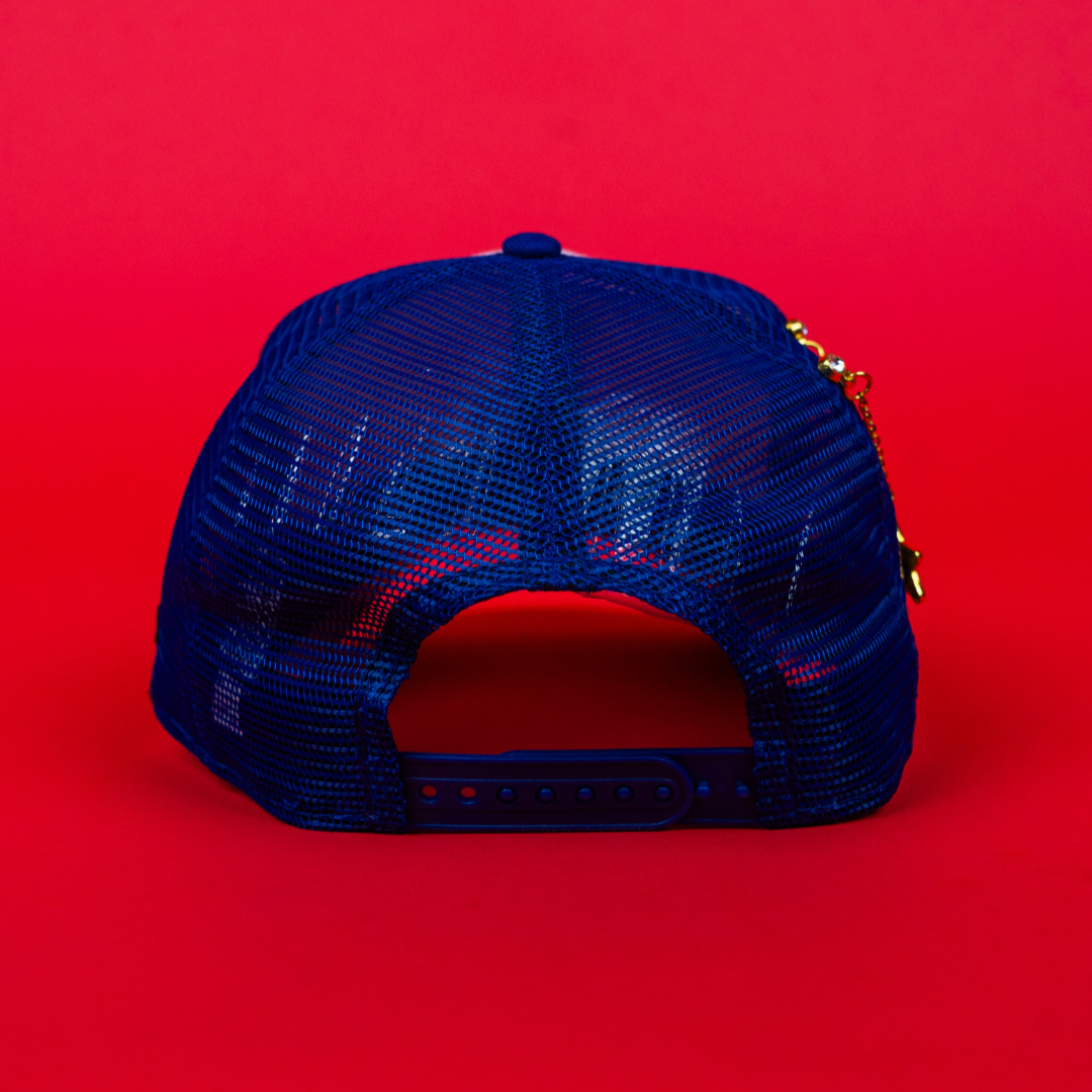 NEW ERA 9FIFTY A-FRAME WHITE/ BLUE LOS ANGELES DODGERS MESHBACK W/ 2024 WORLD SERIES CHAMPIONS SIDE PATCH