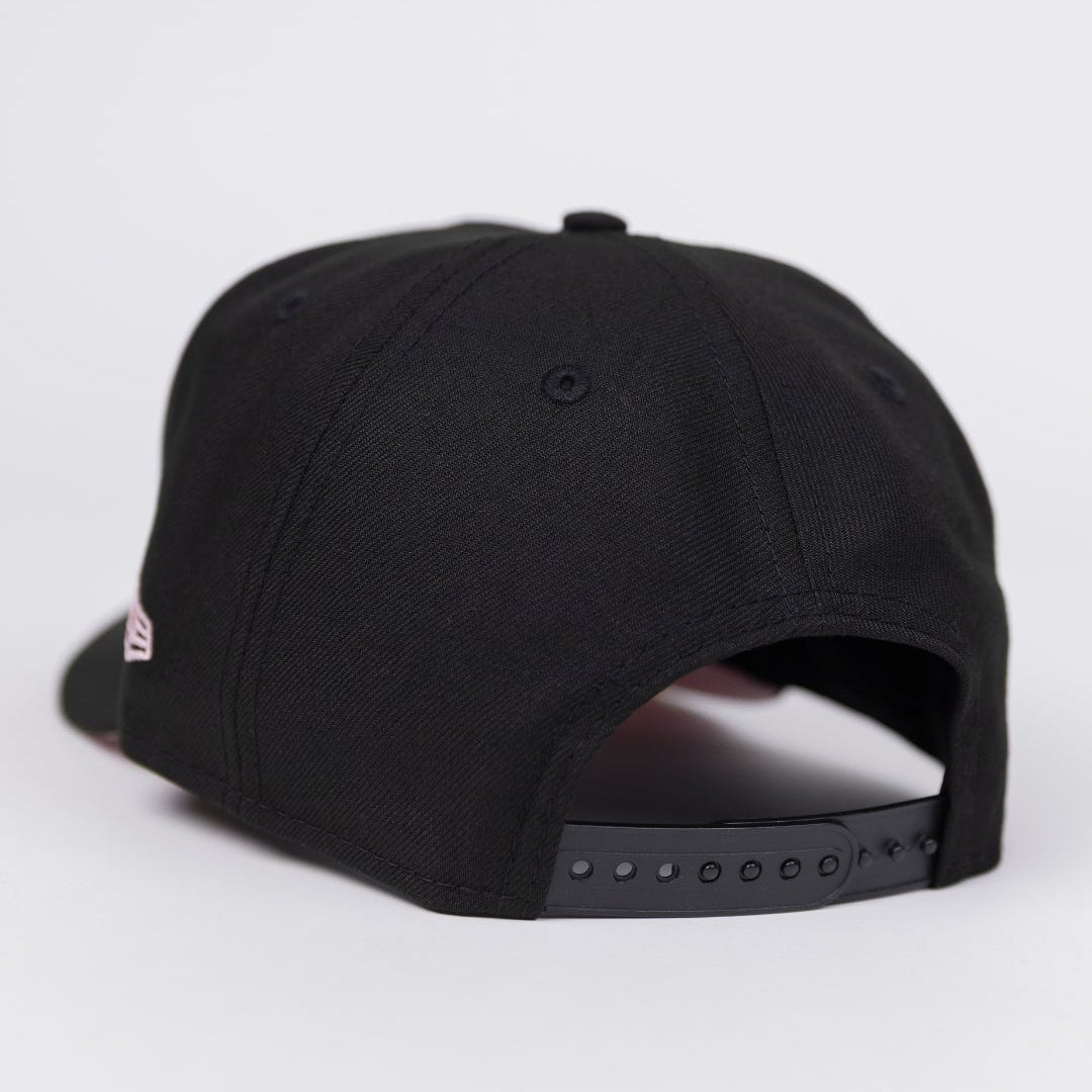 NEW ERA EXCLUSIVE 9FIFTY BLACK ANAHEIM ANGELS SNAPBACK W/ 50TH ANNIVERSARY SIDE PATCH