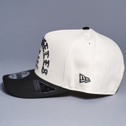 NEW ERA 9FIFTY A-FRAME CHROME/BLACK LOS ANGELES DODGERS 1958 MLB SCRIPT SNAPBACK W/ 40TH ANNIVERSARY SIDE PATCH