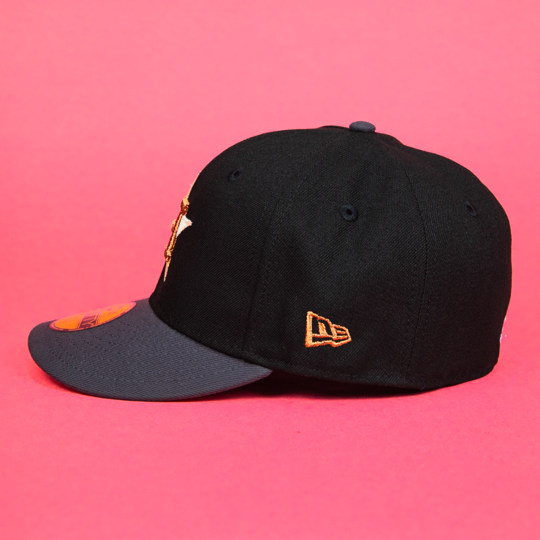 NEW ERA EXCLUSIVE 59FIFTY BLACK/ GREY HOUSTON ASTROS W/ 45TH ANNIVERSARY SIDE PATCH