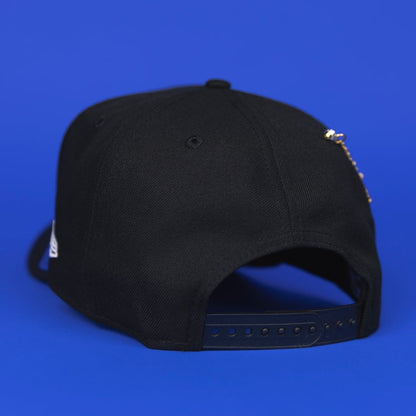 NEW ERA 9FIFTY A-FRAME BLACK ANAHEIM ANGELS SNAPBACK W/ 50TH ANNIVERSARY SIDE PATCH